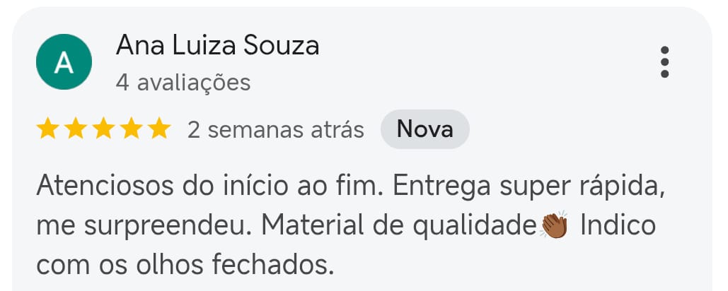 Avaliação de Ana Luiza Souza no Google